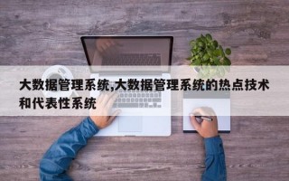 大数据管理系统,大数据管理系统的热点技术和代表性系统