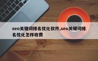seo关键词排名优化软件,seo关键词排名优化怎样收费